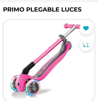 Patinete Globber Primo Luces Plegable Rosa