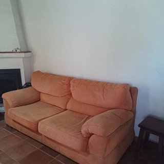 Sofá 3 plazas naranja tela