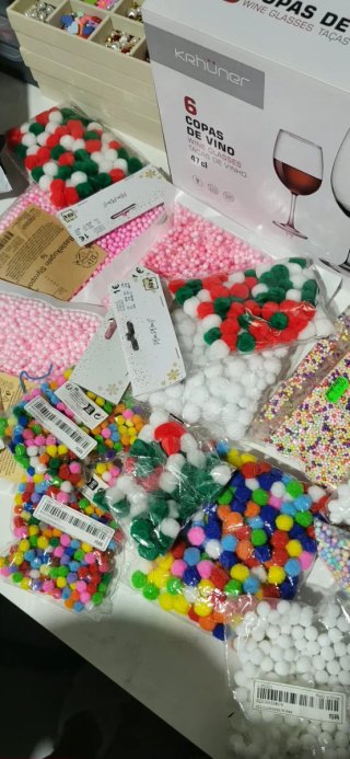 Lote materiales para bolas de Navidad