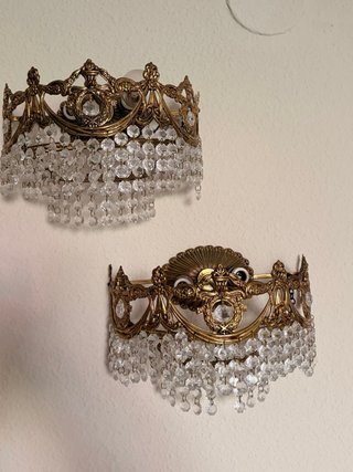 Apliques de pared antiguos lágrimas de cristal (6)