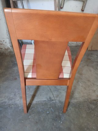 4 Sillas Comedor Tapizadas Cuadros Rojo