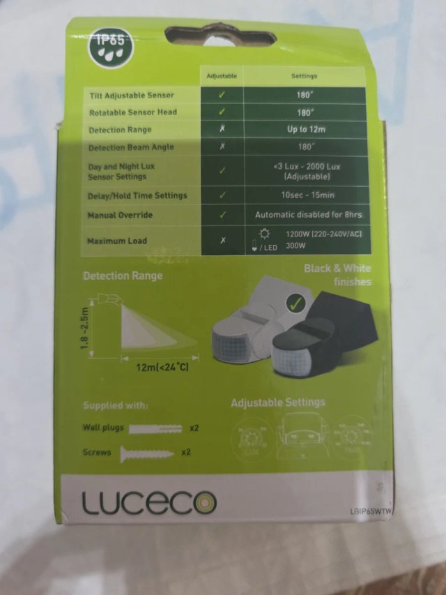 Detector Movimiento Luceco Guardian LED Exterior