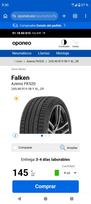 PAREJA Falken 245/40/19 DOT 0522