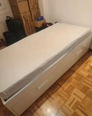 Cama Ikea Brimnes con cajones y somier