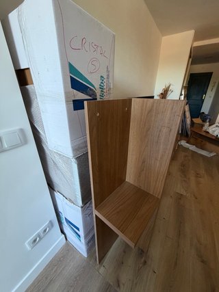 Mueble TV madera y cristal en perfectas condicions