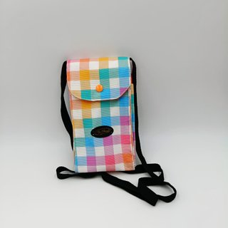 Bolso Portamóvil Cuadros Vichy Arcoíris Artesanal