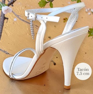 Sandalias blancas de piel | Nuevas | Tacón 7,5 cm