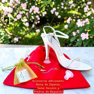Sandalias blancas de piel | Nuevas | Tacón 7,5 cm