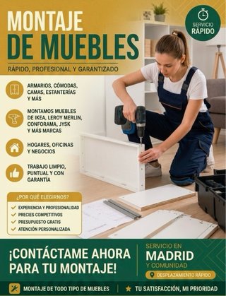 ️Montaje de Muebles Profesional en Madrid! Rápido