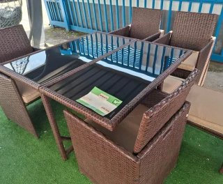 Conjunto Comedor Jardín Terraza Ratán