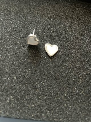 Pendientes Lotus Corazón Plata y Blanco