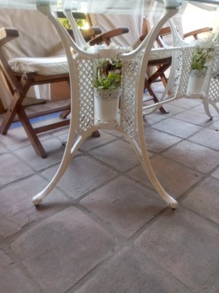 Mesa Comedor de  Jardín de  hierro y cristal