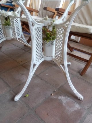 Mesa Comedor de  Jardín de  hierro y cristal