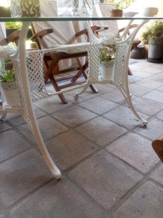 Mesa Comedor de  Jardín de  hierro y cristal