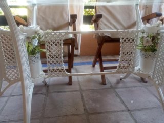 Mesa Comedor de  Jardín de  hierro y cristal