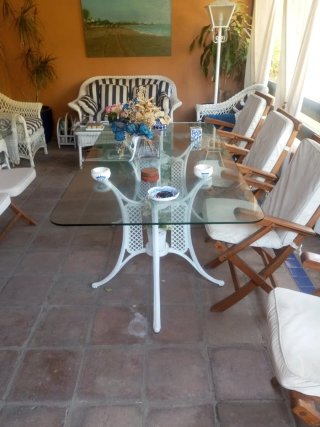 Mesa Comedor de  Jardín de  hierro y cristal