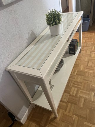 Mesa consola IKEA madera y cristal