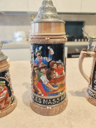 King W. German Stein - 3 Boccali Ceramica