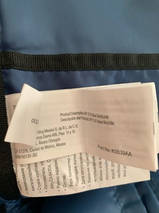 Mochila para portatilHP gris. Sin usar