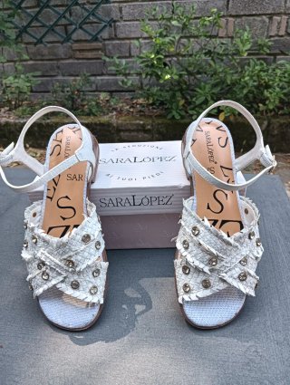 Sandalo estivo Sara Lopez bianco donna 37