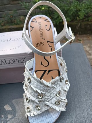 Sandalo estivo Sara Lopez bianco donna 37