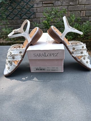 Sandalo estivo Sara Lopez bianco donna 37
