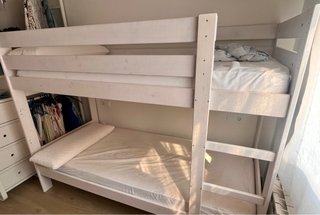 Litera de madera Lufe blanca 90x200