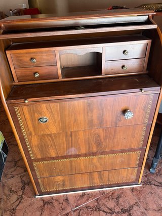Escritorio vintage madera con cajones