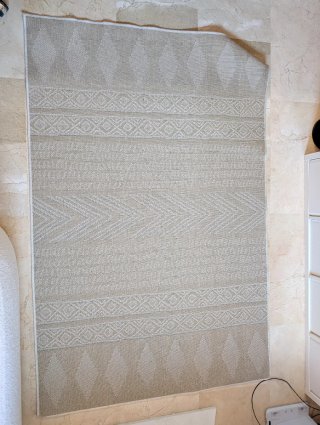 Alfombra lavable 180x117 cm beige y gris
