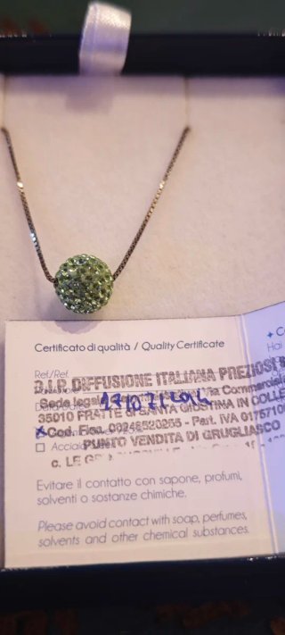 Catenina veneziana argento con Sfera brillantini!