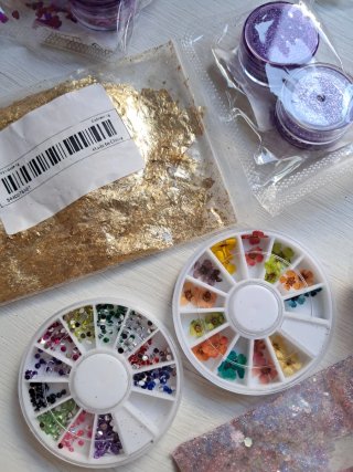 Set Arte Uñas Glitter y Decoración