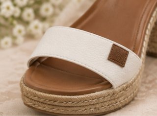 Sandalias POPA esparto blancas y marrón