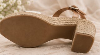 Sandalias POPA esparto blancas y marrón
