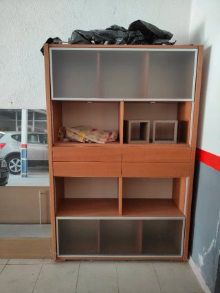 Mueble recibidor/comedor madera y espejo