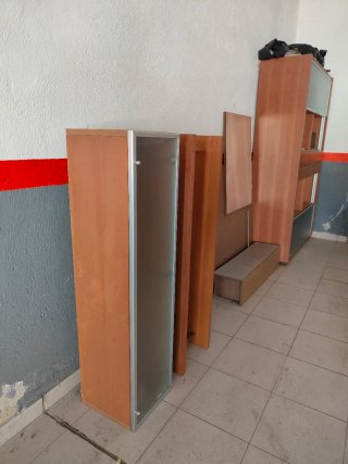 Mueble recibidor/comedor madera y espejo