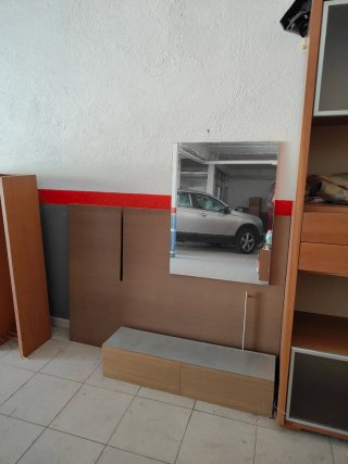 Mueble recibidor/comedor madera y espejo