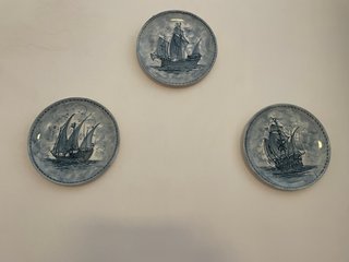 3 Piatti Ceramica Albisola Navi