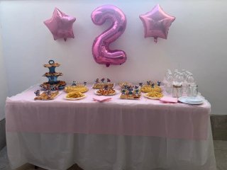 Decoración cumpleaños Stitch y Ángel
