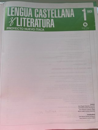 Libro de Lengua Castellana y Literatura 1 bachille