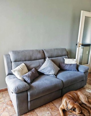 Divano Recliner 3 Posti Grigio