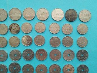 Lotto di 97 monete norvegesi