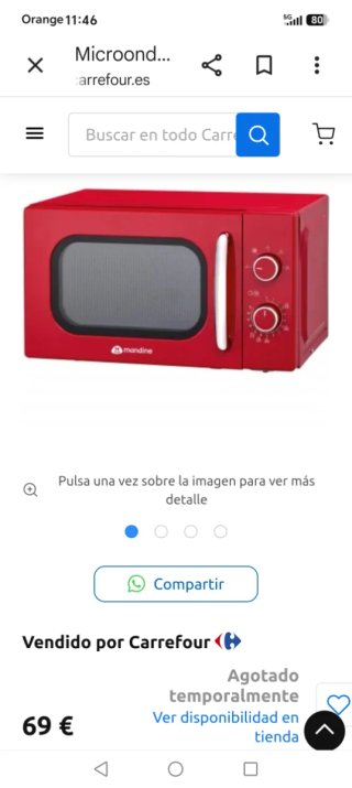 Microondas Rojo Mandine