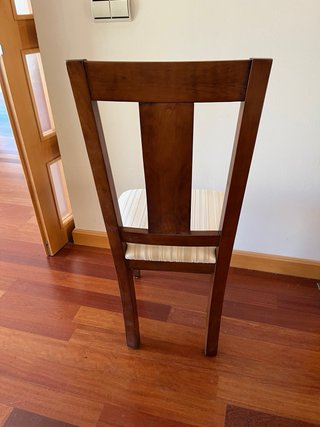 Sillas de comedor de madera y tela