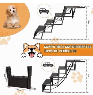 Escalera Perros 4 Peldaños Plegable