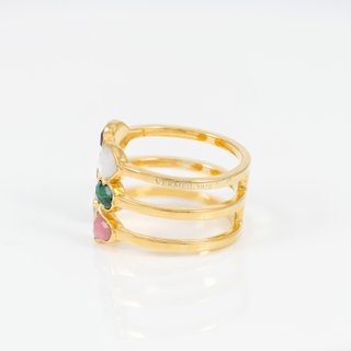 Anillo Tous abierto de plata Vermeil y gemas Glory