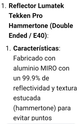 Lampara profesional cultivo interior