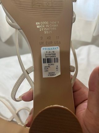 Sandalias Tacón Beige Primark Talla 42
