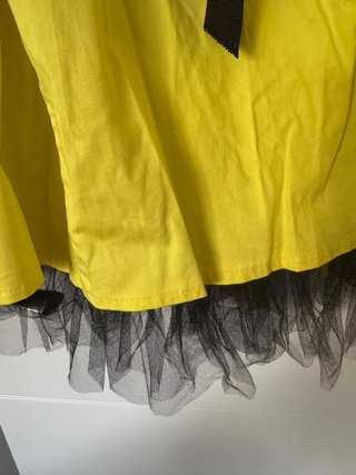 Vestido de fiesta amarillo con negro