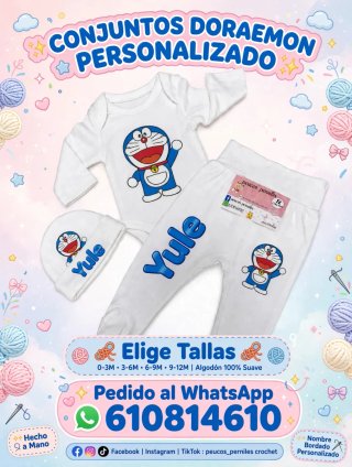 Conjunto Bebé Personalizado Doraemon