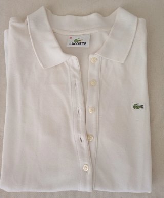 Polo original Lacoste Blanco Talla 38 Mujer Nuevo